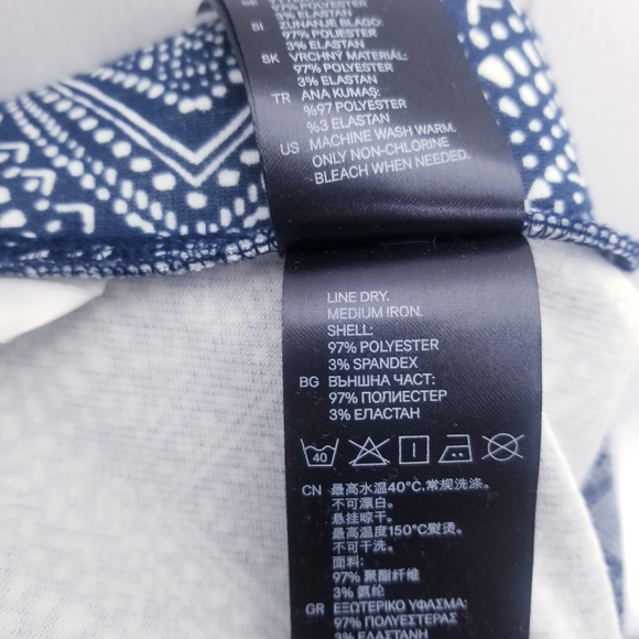 H&M Skirt Women Size Large Blue Cream - Picture 11 of 12